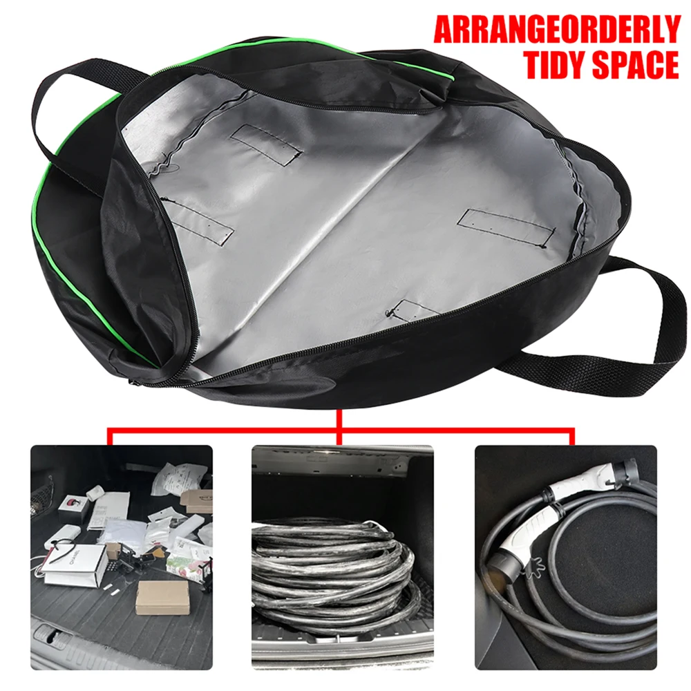 Car Charging Cable Storage Box Charger Cables Carry Bag Trunk Organizer For Jeep Compass Renegade Grand Cherokee Wrangler JK Rub