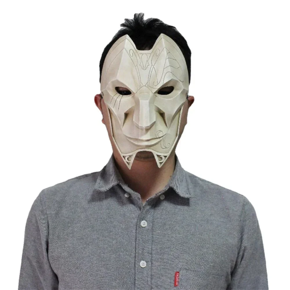 

Game LOL Khada Jhin Cosplay Mask The Virtuoso Face Resin Mask Party Prom Photography Props