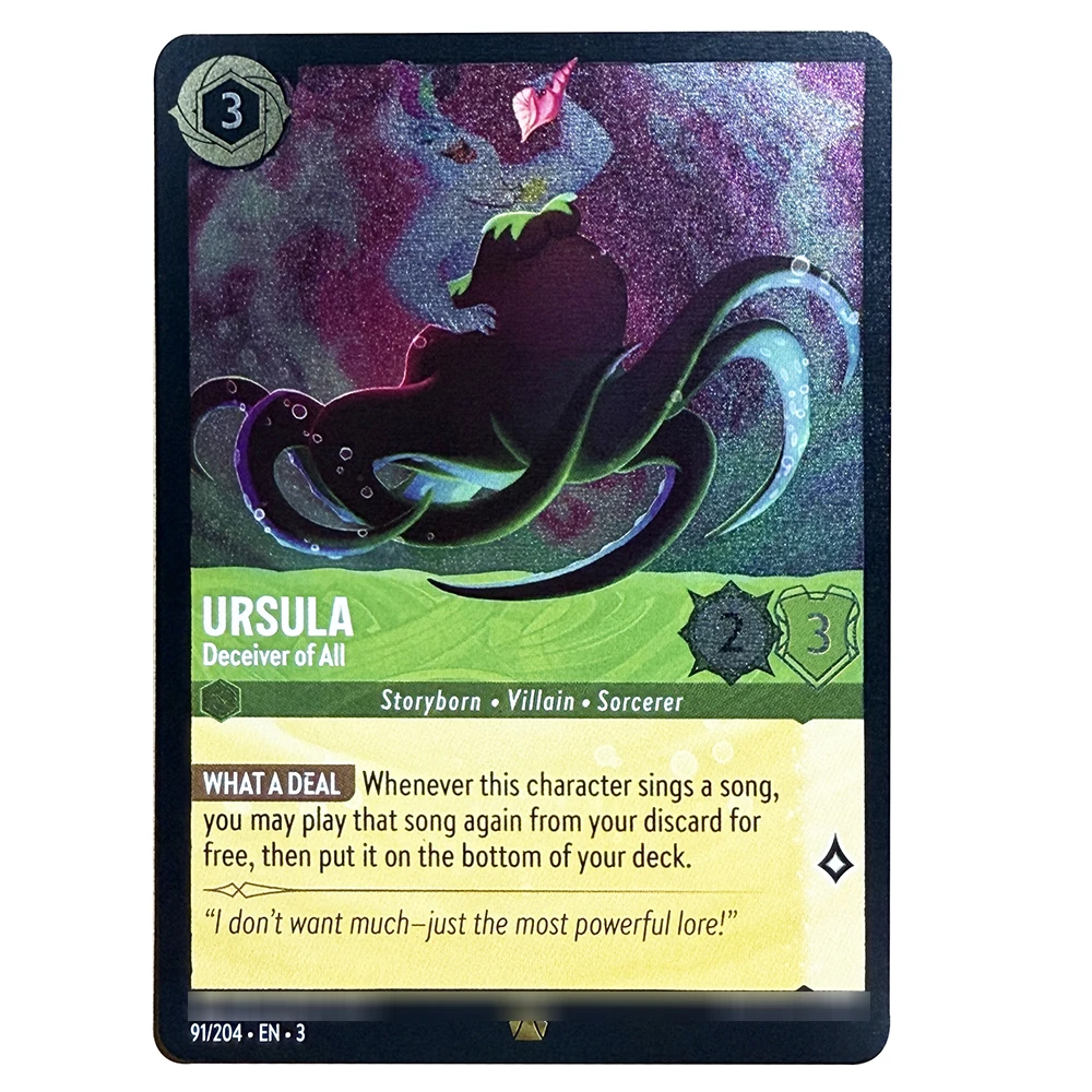 Lorcana Cold Foil Cards Rapunzel Maleficent Monstrous Dragon Diablo Clarabelle Sisu Ursula Beast Tragic Hero English French