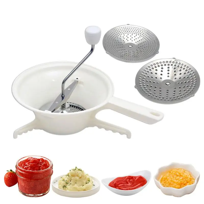 Stainless Steel Hand Crank Manual Grinder for Vegetable Mashed Potato Tomato Applesauce Dishwasher Food Stirrer Food Mill