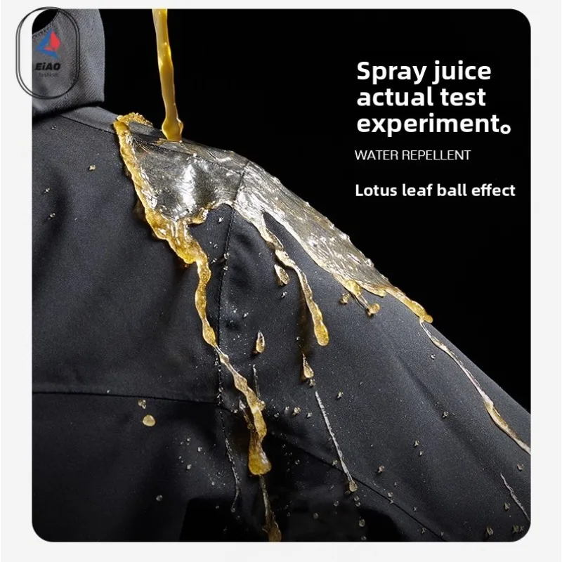 2025 New Autumn Winter Couple Windbreaker Detachable Lined Waterproof Windproof Hiking Jacket Outdoor Thermal Coat Warm Tech