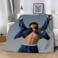 Printed Blanket Singer J-Jungkooks Picnic Blankets Warm Blanket Soft and Comfortable Blanket Home Travel Birthday Gift 2