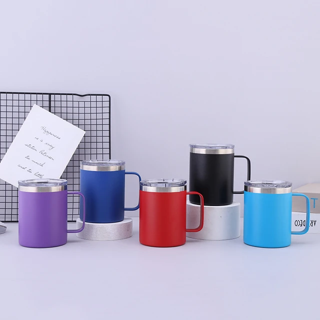 Stainless Steel Coffee Mugs Handle  Stainless Steel Tumblers Double-layer  - 12oz - Aliexpress