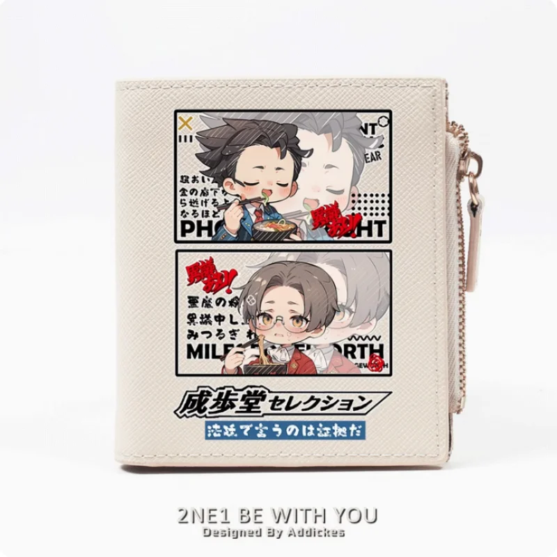Anime Ace Attorney Fashion Wallet PU Purse Card Coin Zipper Money Bag Cosplay Gift B683