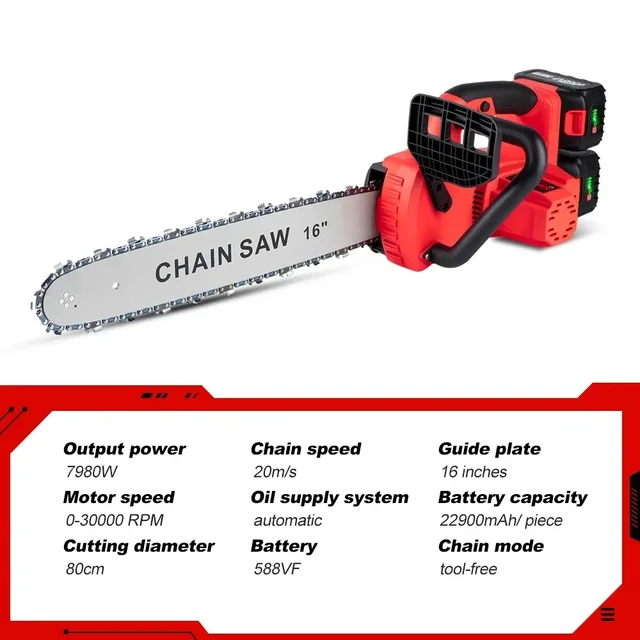 효율적인 목공 작업을 위한 브러시리스 모터 체인톱