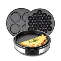 Multi-function Pancake Maker Non-stick Baking Machine with 3 Interchangeable Plates Pancake Maker for Omelette Steak Takoyaki 1