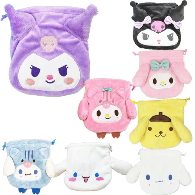 21Cm Sanrios Kawaii Mymelody Cinnamoroll Kuromi Cartoon Storage Bag Carry-On Drawstring Cosmetic Storage Coin Purse 1