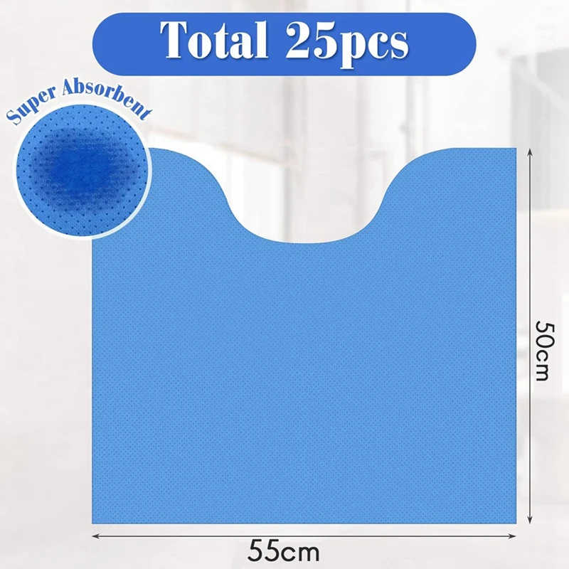 25 Pcs Disposable Toilet Commode Mat Deodorizing Toilet Mats Potty Training Floor Mat Non Slip U Shaped Contour 6