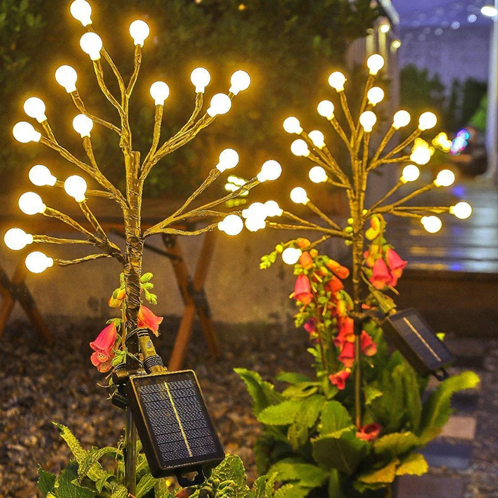Solar Lawn Decorative Lights IP65 Waterproof Tree Form Lawn Walkway