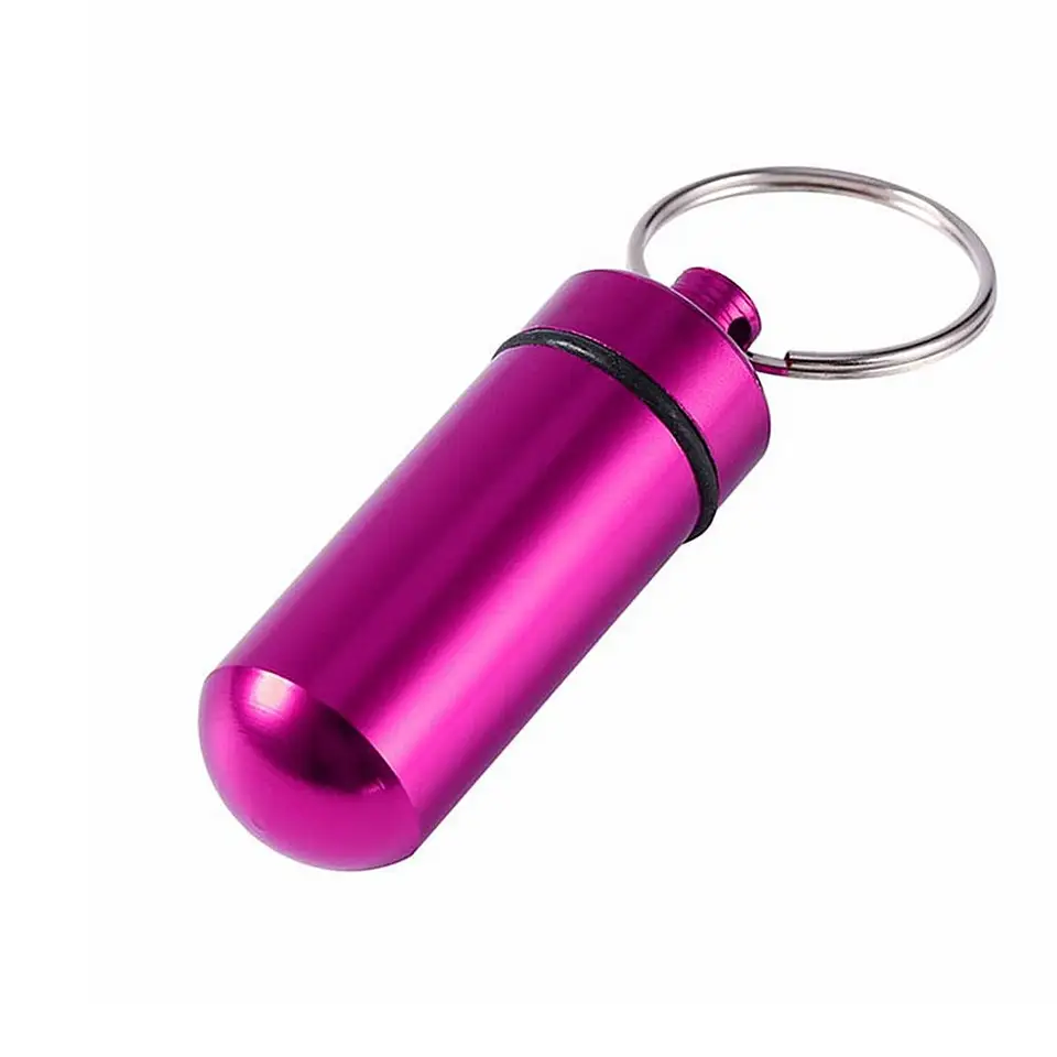 5 Packs Mini Keychain Pill Holder Fob, EFFIET Waterproof Portable Tablets Container Case Aluminum Outdoor Camping Emergency Pill Capsule Box Bottle - View #3