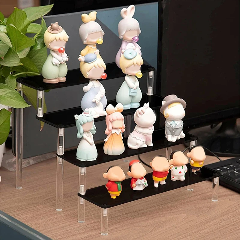 Acrylic Shelf Display Stand Perfume Organizer Shelves for Figures Toys Cupcake Desserts Cosmetic Jewelry Black Shelves Storage 2