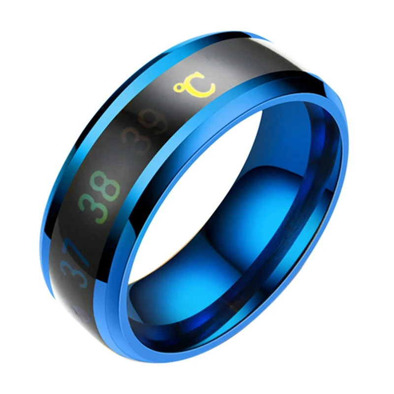 

Модное умное кольцо с температурой из нержавеющей стали, Классические свадебные парные современные Водонепроницаемые Кольца для женщин и мужчин, ювелирные изделия