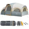 8 Person Tent for Camping, Waterproof Windproof Family Tent with Rainfly, Divided Curtain Design for Privacy Space 1