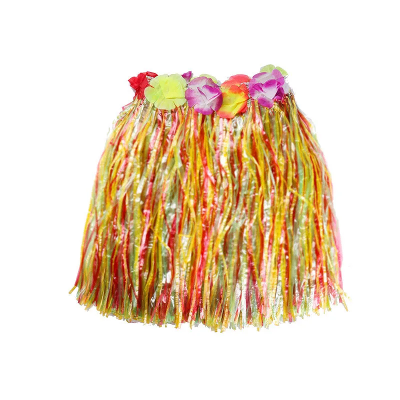Hawaiian Grass Skirt Tropical Hula Luau Fancy Dress 31.4'' for Adult 5-color New 