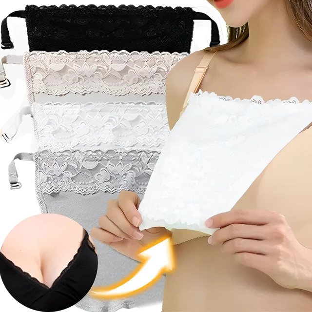2PCS Lace Invisible Mock Camisole Wrapped Chest Overlay Bra Insert Easy Clip -on Women Cleavage Cover Underwear - AliExpress