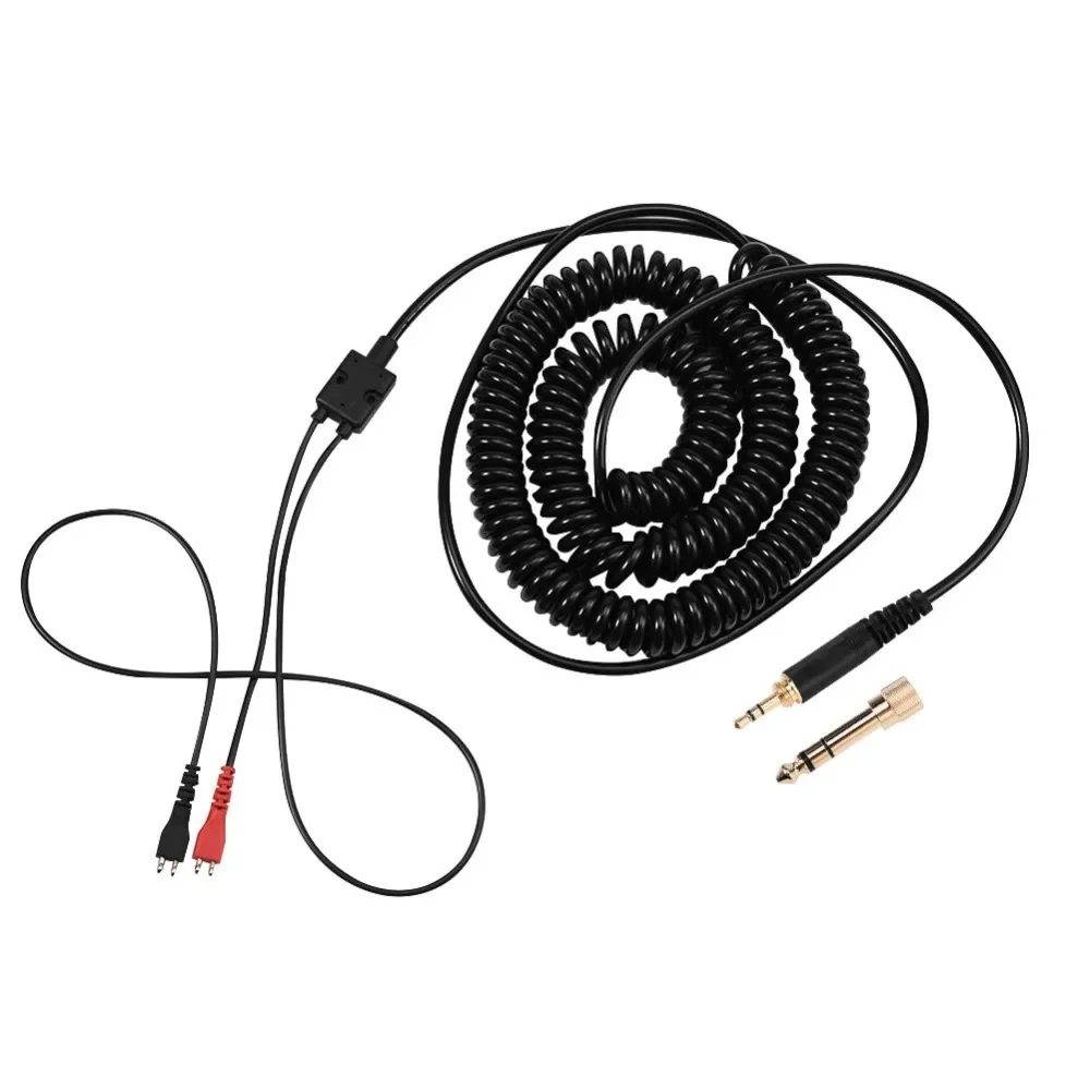 6.35mm Replacement Spring Coiled Cable Extension Cord for Sennheiser HD25 25-1 25-C 25-13 II SP 222 224 230 Headphones