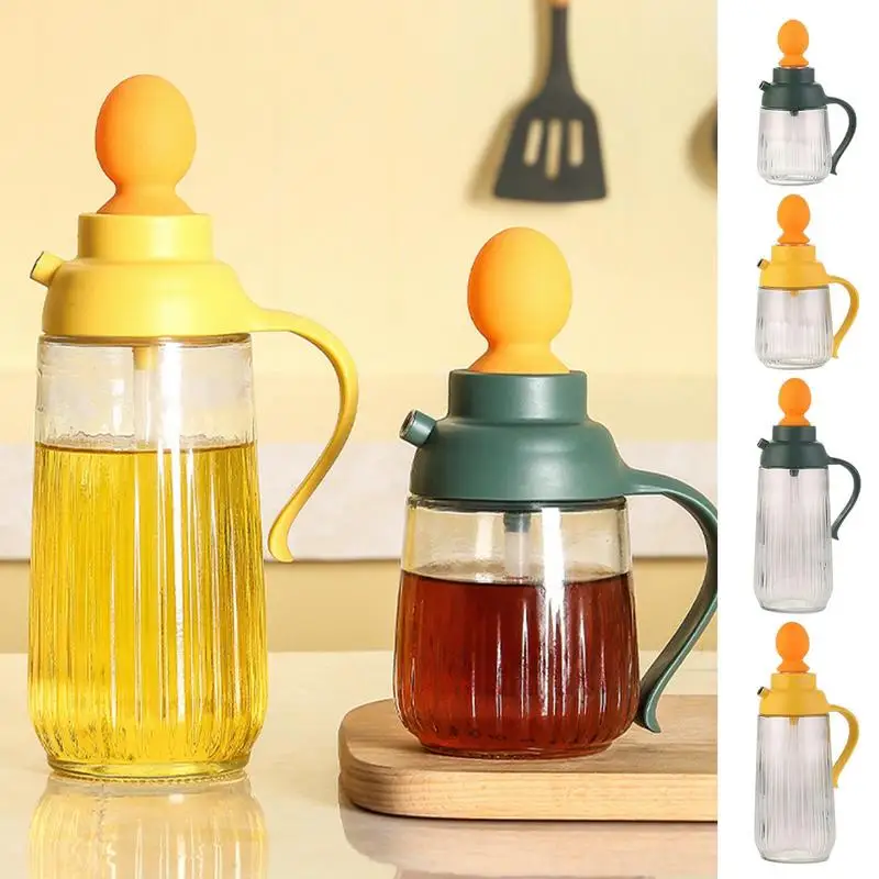 

Oil Dispenser with Brush Glass Olive Oil Dispenser Bottle With Silicone Brush 2 In 1 Dropper Measuring Cooking Sauce Bottle