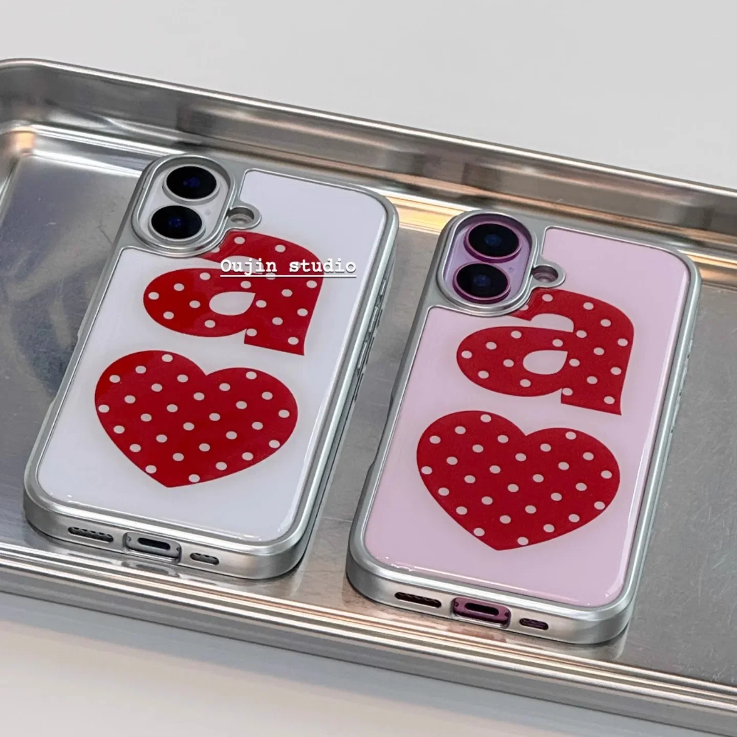 Creative Korean Ins Sweet Red Love Polka Dot Kawaii Phone Case - Y2K Style Cover