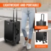 VEVOR Makeup Train Case with Lock Lighted Mirror 4 Storage Trays Holder Speaker Travel Cosmetic Organizer Box w/ Swivel Wheels 4