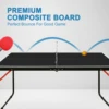 4.5 ft Black Foldable Table Tennis Table Set, Portable Ping Pong Table with Net and 2 Paddles