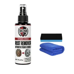Advanced Rust & Iron Dust Remover Spray Kit for Wheels & Metal Surfaces with Cleaning Sponge & Towel (110ml)