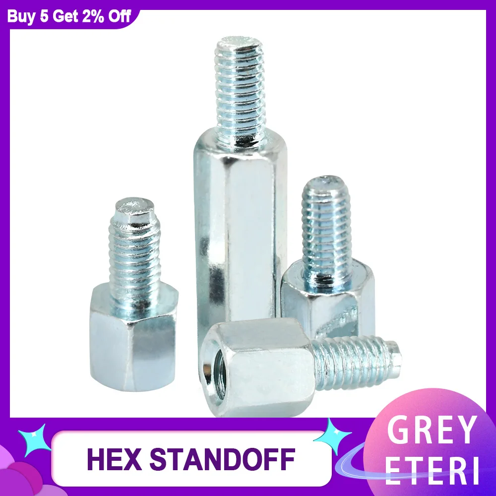 Blue Zinc Hex Standoff Male to Female Motherboard Rack Stud Mount Spacer Column Stainless Steel Screws Bolts Standoffs M3M4M5M6