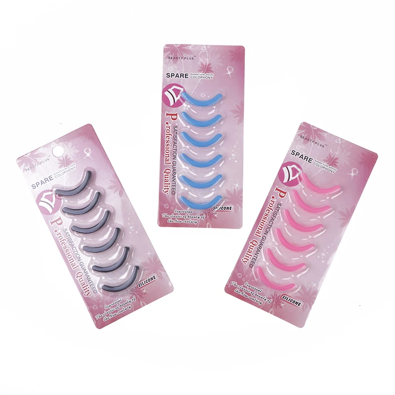 【6Pcs 여성용 패션 리필 속눈썹 컬러 고무 탄성 교체 패드 실리콘 젤 클립 패드 아이 메이크업 도구】
