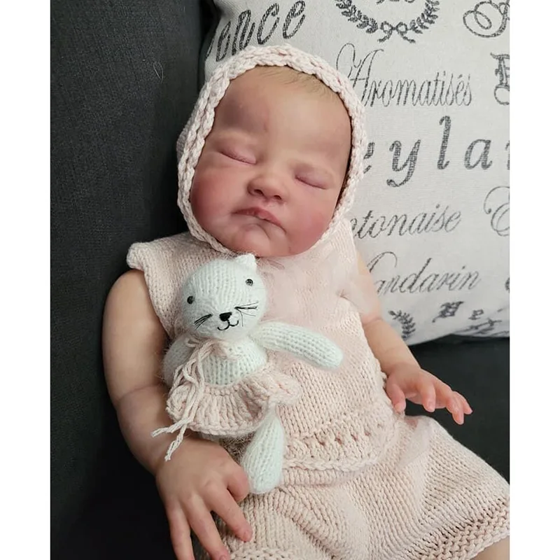

20inch Newborn Baby Reborn Doll Sleeping August Baby Hand Paint 3D Skin Visible Veins High Quality Collectilbe Art Doll