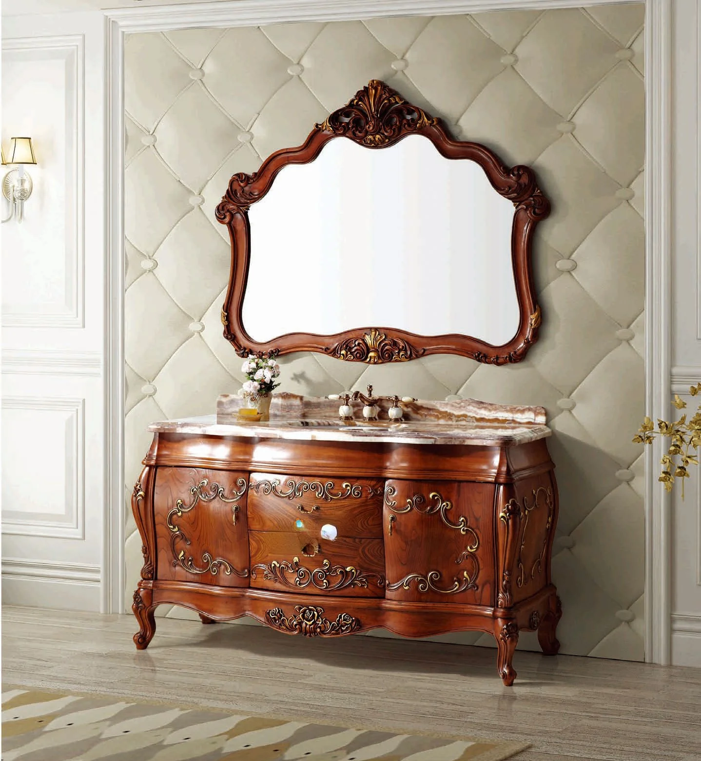 

Antique marble stone countertop classical bathroom furniture european bathroom furniture for hotel