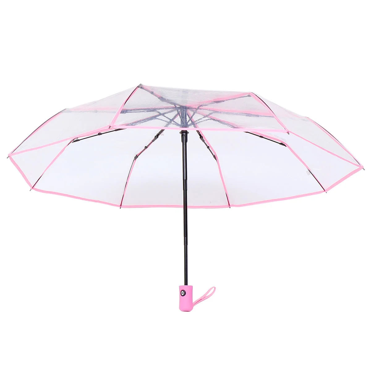 

Fully Automatic Three-fold Transparent Clear Umbrella Folding for Outdoor Clear Portable Rainy Day Tripod