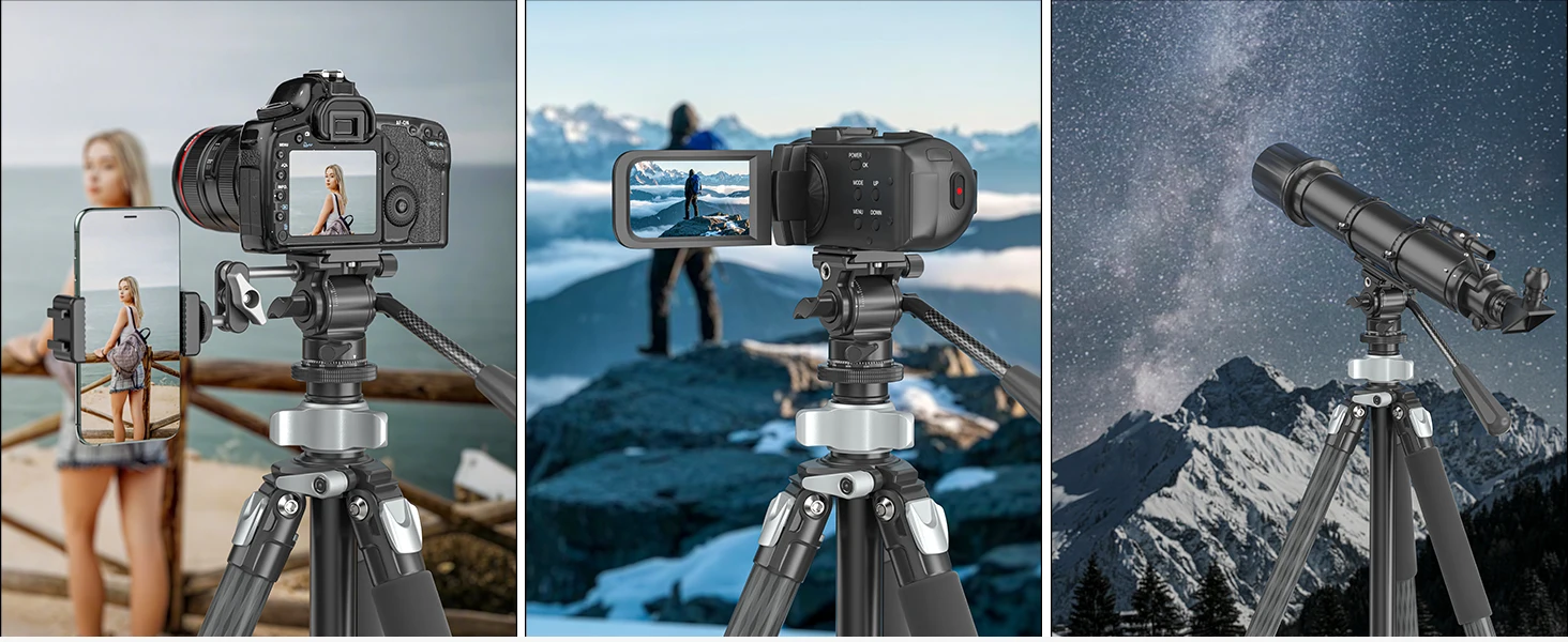 V1S Mini Video Head Carbon Fiber Handle Hydraulic Tripod Head Arca Swiss Quick R