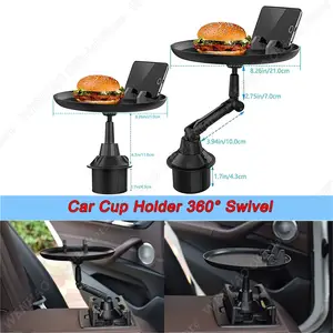 Tragbare Auto Cup Halter Mahlzeit Tablett 360 ° Swivel Arm Auto Tablett Für  Tasse Handy Halter Halterung Lebensmittel tabelle Für Die Meisten Auto Lkw  - AliExpress