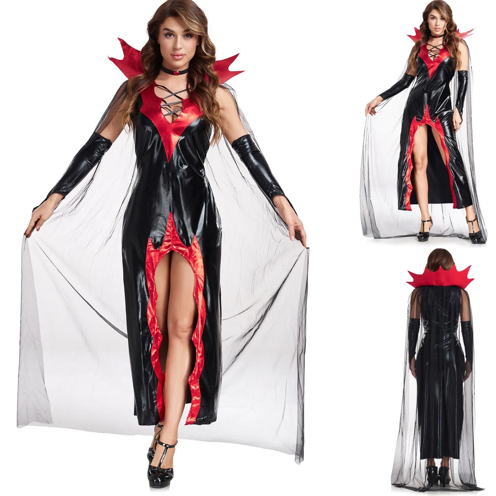 Womans Clothing Women Halloween Black Devil Costume Witch Costume Uniform Party Party Dresses Disfraces De Adultos