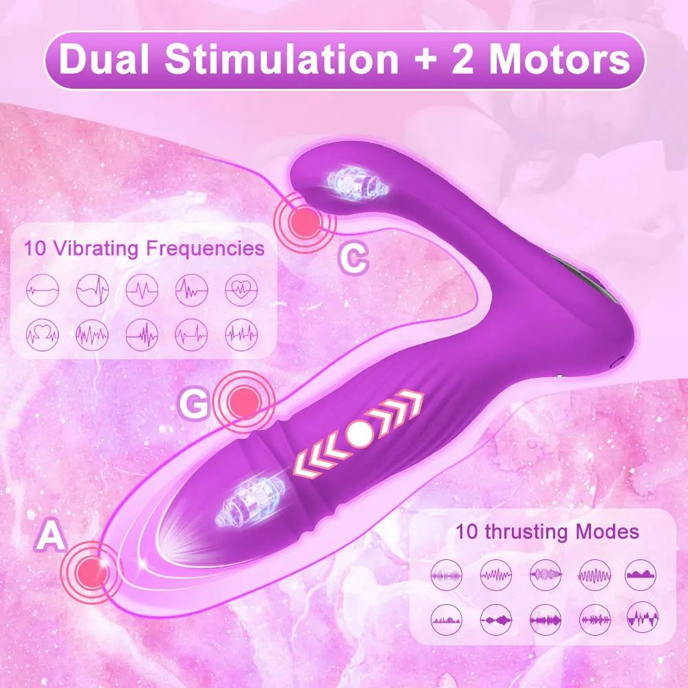 Voor afstandsvibrator vrouwen dildo stotend telescopisch G-spot massage clitoris stimulator masturbator_voghion.com
