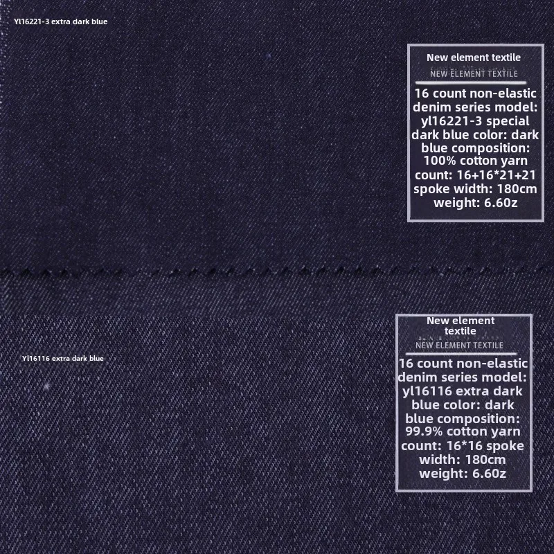 Lightweight Non-Stretch 16-Ply Blue Denim Fabric for Workwear Pants Dresses Shirts Thin Flexible Material from Mainland China