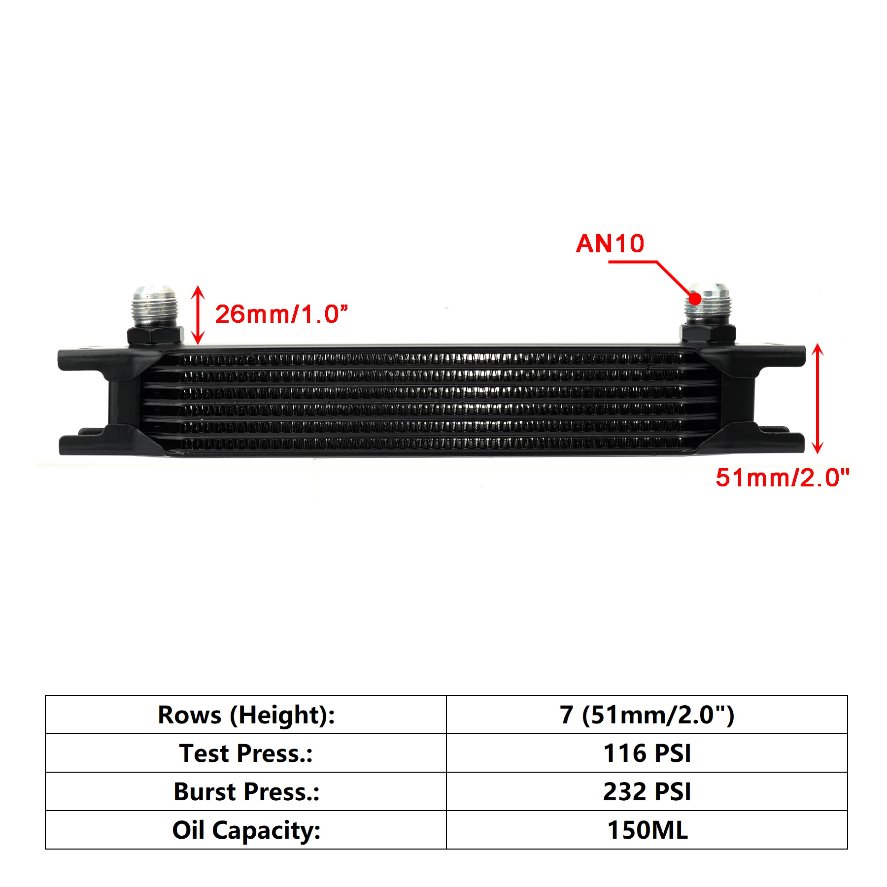 Universal Stacked Plate Transmission Oil Cooler – 7/10/13/16/19/25/30 Row Aluminum Oil Cooler Radiator Kit for Cars & Trucks 3