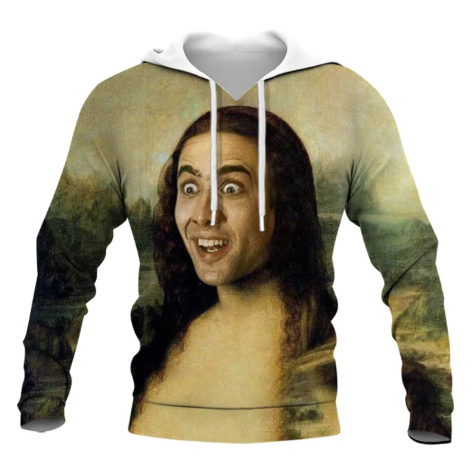 

New 3D Printing Actor Nicolas Cage Fashion Men Women Tracksuits Crewneck Hoodies Plus Size S-7XL Harajuku Four Seasons Casual