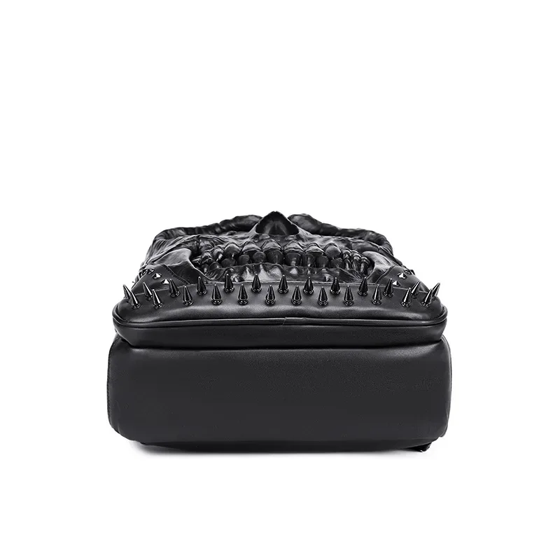 Men Women Thick Leather Backpacks For Teenagers 3D Skull Designer Casual Travel Large Capacity Laptop School Bags