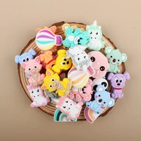 5/20/50pcs/Lot Silicone Beads Baby Cartoon Koala Bear Unicorn character Teething Beads DIY Pacifiers Chain Clip Baby Accessories 2