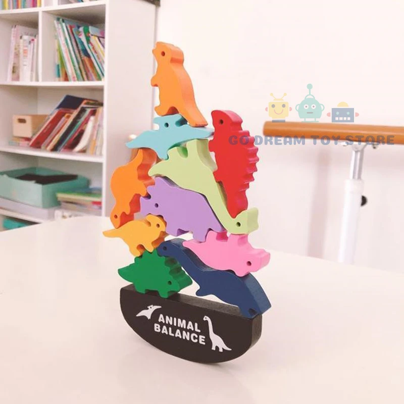 Wooden Dinosaur Balance Stacking Toy 5