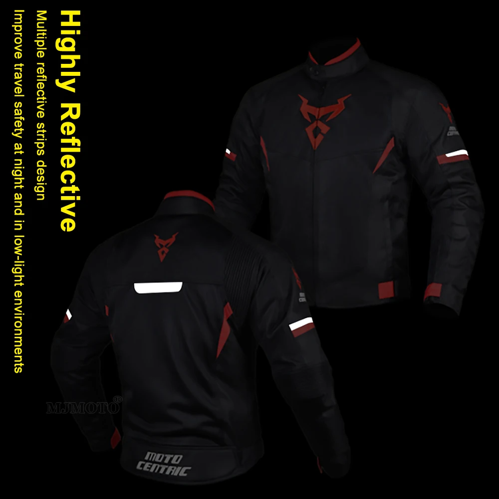 Summer New Motorcycle Jacket Men Moto Protective Gear Motocross Enduro Racing Reflective Oxford Jacket Motorbike Clothing