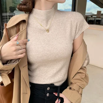 تي شيرت حريمي مثير موديل 2025 بدون أكمام تي شيرت علوي سادة بقصة ضيقة تي شيرت كاجوال تي شيرت نسائي أساسيات ملابس الشارع الشهير 2