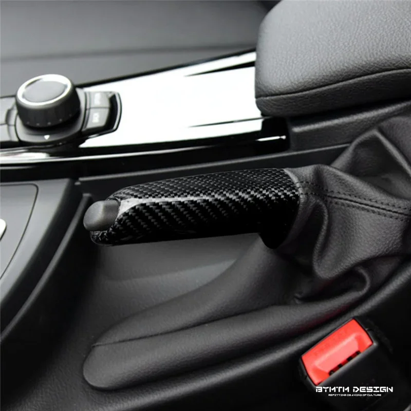 Automotive Interior Carbon fiber Handbrake Handle Grip Cover For F20 F21 F30 F31 F10 F32 E90 E91 E92 E93
