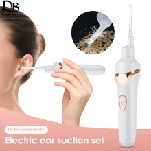 

Electric Ear Wax Cleaner with LED Light Rechargeable Electric Cleaning Tool with 5 Removable Nozzle Head for Babies Adults