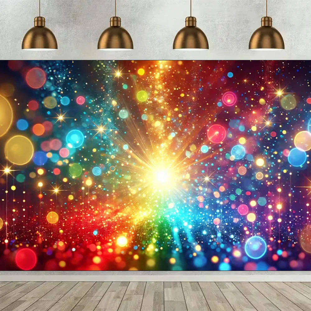Glitzer-Geburtstagsparty-Dekoration, Schwarz, Gold, Silber, Hintergrund, goldener glänzender Punkt, Stern, Polka-Licht, Bokeh-Hintergrund, Babyparty-Geschenk – Detail 1