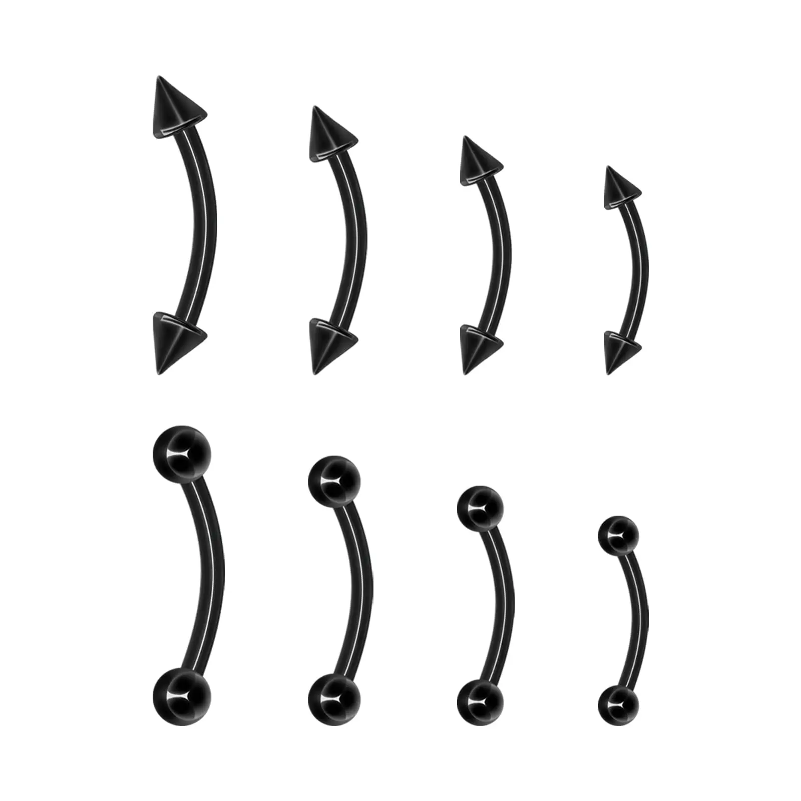 

8 PCS Body Piercing Jewelry Lot 16G Titanium Nose Septum Cartilage Eyebrow Industrial Barbell Piercing Kit 6mm/8mm/10mm/12mm
