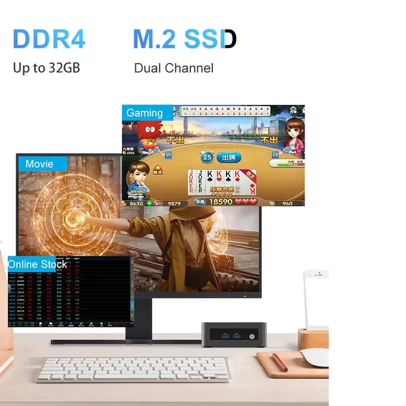Morefine M9 Pro Intel i7 13620H i5 1340P N100 NUC Mini PC DDR4 NVME Dual HDMI2.0 4K@60Hz 4*USB3.2 Portable Mini Computer WiFi6 4