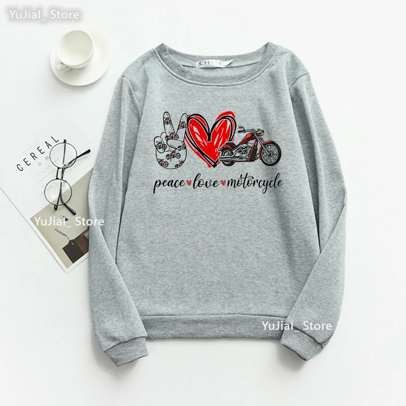 Just A Women Who Loves Motocycle Graphic Print Sweatshirt Femme Funny Cool Hoodies Harajuku Kawaii Clothes Jumper Coat