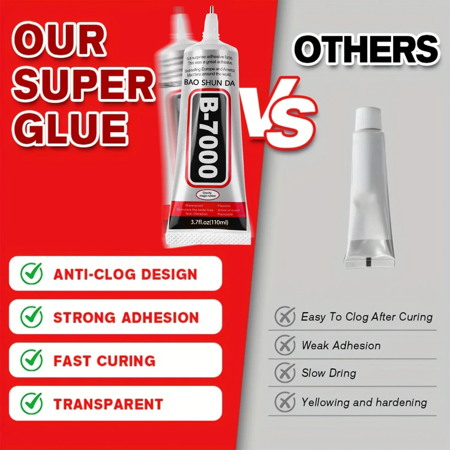 Lepidlo B7000 nanesené na malé řemeslné materiály