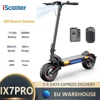 Trottinette électrique tout-terrain iScooter iX7Pro Dual Drive 2000W 48V17.5Ah, vitesse 60 km/h, pneus de 10 pouces, pliable, avec application 1